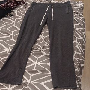 Old Navy Dark Gray Lounge Pants with White Drawstring Size Medium/TALL